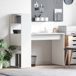 vidaXL Bureau Wit Bewerkt hout 113 x 54 x 120 cm