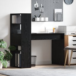 vidaXL Bureau Zwart Eiken Bewerkt hout 113 x 54 x 120 cm