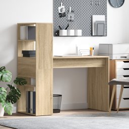 vidaXL Bureau Sonoma Eiken Bewerkt hout 113 x 54 x 120 cm
