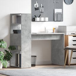 vidaXL Bureau Beton Grijs Bewerkt hout 113 x 54 x 120 cm
