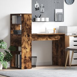 vidaXL Bureau Gerookt eiken Bewerkt hout 113 x 54 x 120 cm