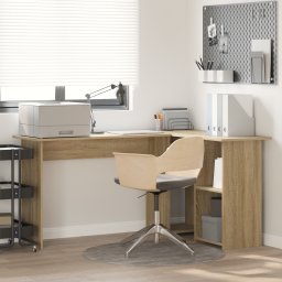 vidaXL Bureau Sonoma Eiken 142 x 102 x 73 cm Bewerkt hout
