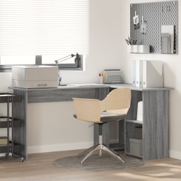 vidaXL Bureau Grijs Sonoma 142 x 102 x 73 cm Bewerkt hout