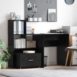 vidaXL Ladenkast 55 x 45 x 31 cm Zwart Eiken