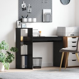 vidaXL Bureau Zwart Eiken Bewerkt hout 100 x 40 x 90 cm