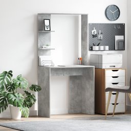vidaXL Bureau Beton Grijs Bewerkt hout 78,5 x 37 x 154,5 cm