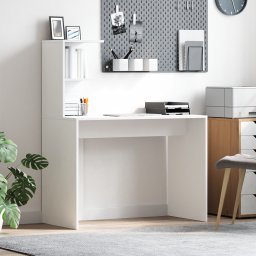 vidaXL Bureau Wit 102 x 50 x 124 cm Bewerkt hout