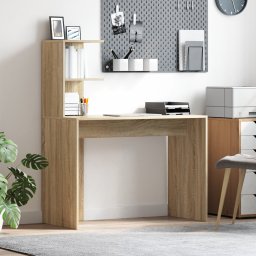 vidaXL Bureau Sonoma Eiken 102 x 50 x 124 cm Bewerkt hout