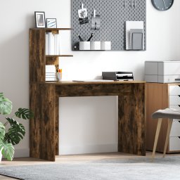 vidaXL Bureau Gerookt eiken 102 x 50 x 124 cm Bewerkt hout