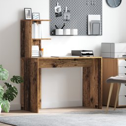 vidaXL Bureau Oud Hout 102 x 50 x 124 cm Bewerkt hout