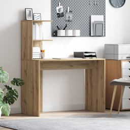 vidaXL Bureau Artisan Eiken 102 x 50 x 124 cm Bewerkt hout