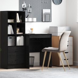 vidaXL Bureau Zwart Eiken 60 x 50 x 76 cm