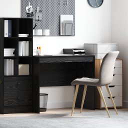 vidaXL Bureau Zwart Eiken 90 x 50 x 76 cm