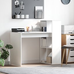 vidaXL Bureau Wit Bewerkt hout 108 x 55 x 103.5 cm