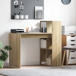 vidaXL Bureau Sonoma Eiken Bewerkt hout 108 x 55 x 103.5 cm
