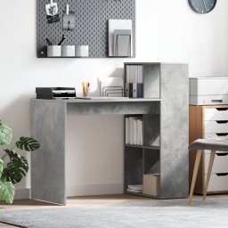 vidaXL Bureau Beton Grijs Bewerkt hout 108 x 55 x 103.5 cm
