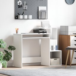 vidaXL Bureau Wit 106 x 41 x 88.5 cm Bewerkt hout