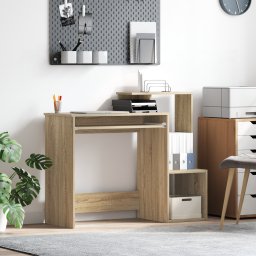vidaXL Bureau Sonoma Eiken 106 x 41 x 88.5 cm Bewerkt hout