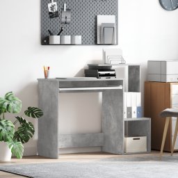vidaXL Bureau Beton Grijs 106 x 41 x 88.5 cm Bewerkt hout