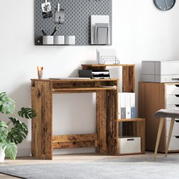 vidaXL Bureau Oud Hout 106 x 41 x 88.5 cm Bewerkt hout