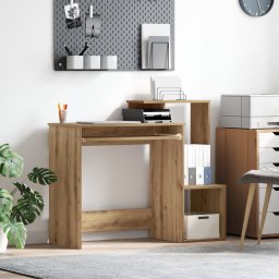 vidaXL Bureau Artisan Eiken 106 x 41 x 88.5 cm Bewerkt hout