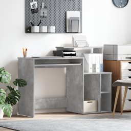 vidaXL Bureau Beton Grijs 120,5 x 44 x 88,5 cm Bewerkt hout