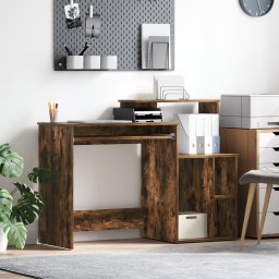 vidaXL Bureau Gerookt eiken 120,5 x 44 x 88,5 cm Bewerkt hout