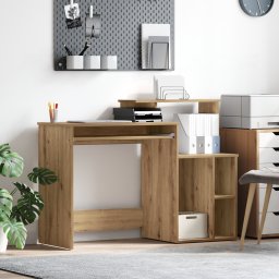 vidaXL Bureau Artisan Eiken 120,5 x 44 x 88,5 cm Bewerkt hout