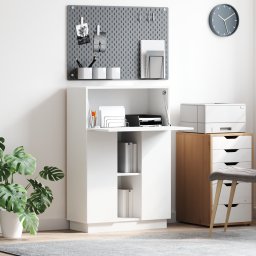 vidaXL Bureau Wit 71,5 x 31,5 x 106,5 cm Bewerkt hout