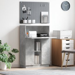 vidaXL Bureau Beton Grijs 71,5 x 31,5 x 106,5 cm Bewerkt hout