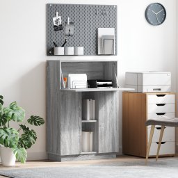 vidaXL Bureau Grijs Sonoma Bewerkt hout 71,5 x 31,5 x 106,5 cm