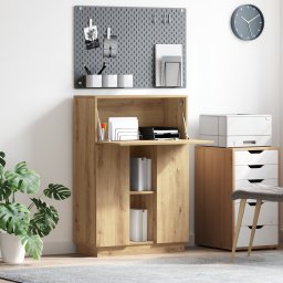 vidaXL Bureau Artisan Eiken Bewerkt hout 71,5 x 31,5 x 106,5 cm