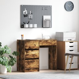 vidaXL Bureau Gerookt eiken Bewerkt hout 90 x 37,5 x 75 cm