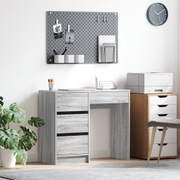 vidaXL Bureau Grijs Sonoma Bewerkt hout 90 x 37,5 x 75 cm