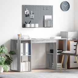 vidaXL Bureau Grijs Sonoma Bewerkt hout 130 x 50.5 x 75 cm