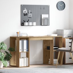 vidaXL Bureau Artisan Eiken Bewerkt hout 130 x 50.5 x 75 cm