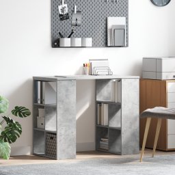vidaXL Bureau Beton Grijs Bewerkt hout 90 x 50 x 75 cm