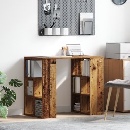 vidaXL Bureau Oud Hout Bewerkt hout 90 x 50 x 75 cm