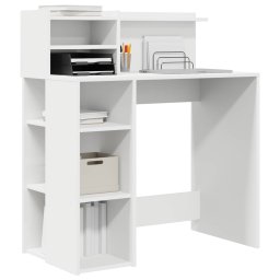 vidaXL Bureau Wit Bewerkt hout 90 x 48 x 101,5 cm