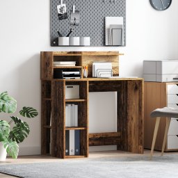 vidaXL Bureau Oud Hout Bewerkt hout 90 x 48 x 101,5 cm