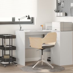 vidaXL Bureau Wit Bewerkt hout 102 x 50 x 75 cm