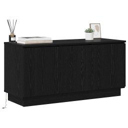 vidaXL TV-kast 100 x 38 x 49 cm Zwart Eiken Bewerkt hout