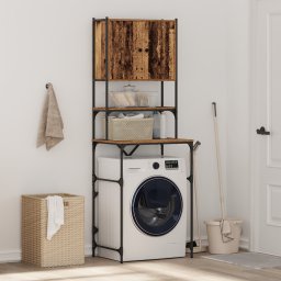 vidaXL Wasmachinekast Oud hout 68 x 48,5 x 194 cm Bewerkt hout