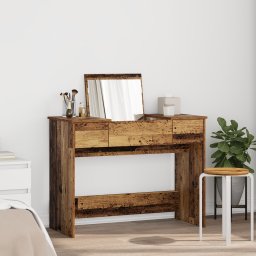 vidaXL Cosmetische Tafel met lade met opslag Oudhout 100 x 45 x 76 cm