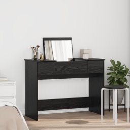 vidaXL Cosmetische Tafel met lade Zwart Eiken 100 x 45 x 76 cm