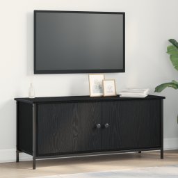 vidaXL TV-kast 100 x 35 x 45 cm Zwart Eiken Bewerkt hout