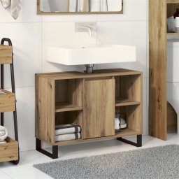 vidaXL Badkamer Kast Artisan Eiken 80 x 33 x 60 cm Bewerkt hout