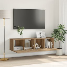 vidaXL Tv-meubelset 2 st Bruin Bewerkt hout