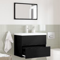 vidaXL Badkamermeubelset 2 st Zwart Eiken 57 x 37 x 45 cm
