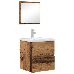 vidaXL Badkamerkast met lade Oud Hout 41 x 38,5 x 45 cm Bewerkt hout